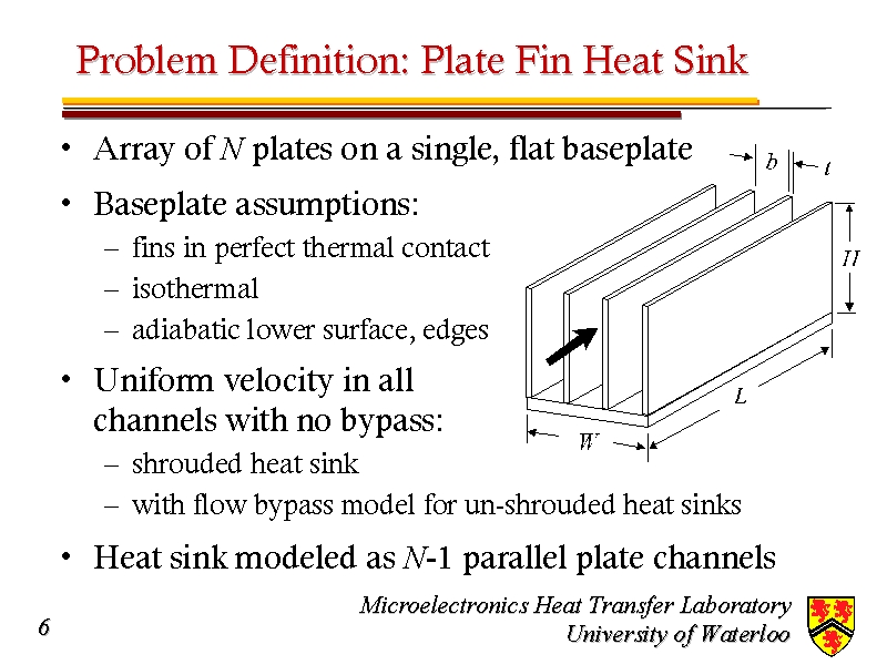 Problem Definition Plate Fin Heat Sink
